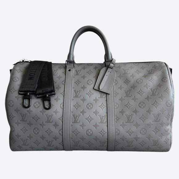 Louis Vuitton Grey Monogram Shadow Keepall 50 - Picture 1 of 6